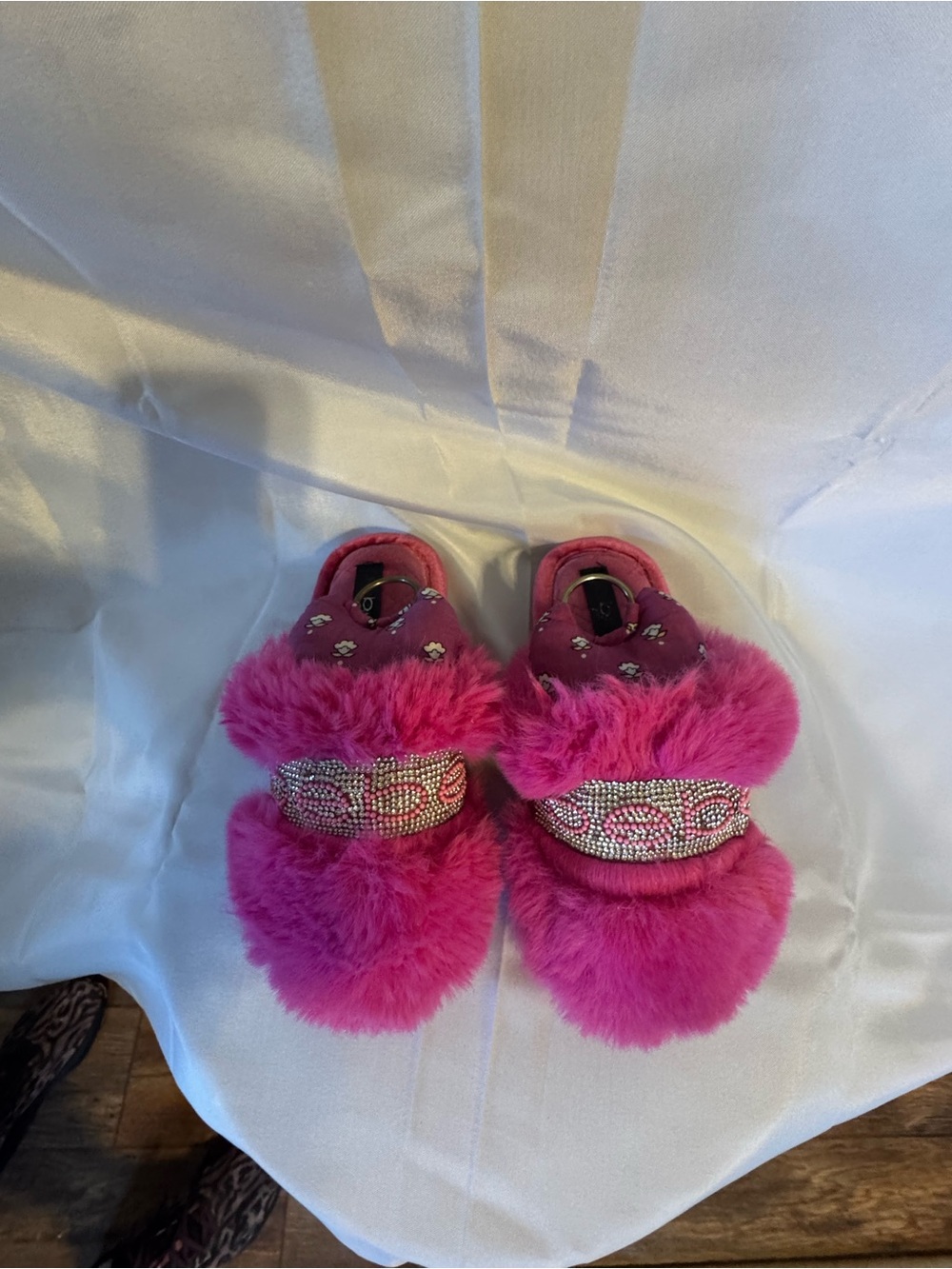Bebe Fuzzy Slippers - Picture 2 of 5